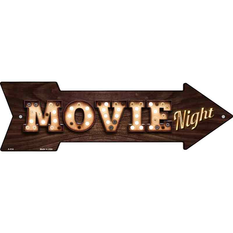 Movie Night Bulb Letters Wholesale Novelty Arrow SIGN