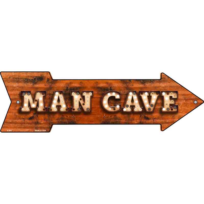 Man Cave Bulb Letters Wholesale Novelty Arrow Sign