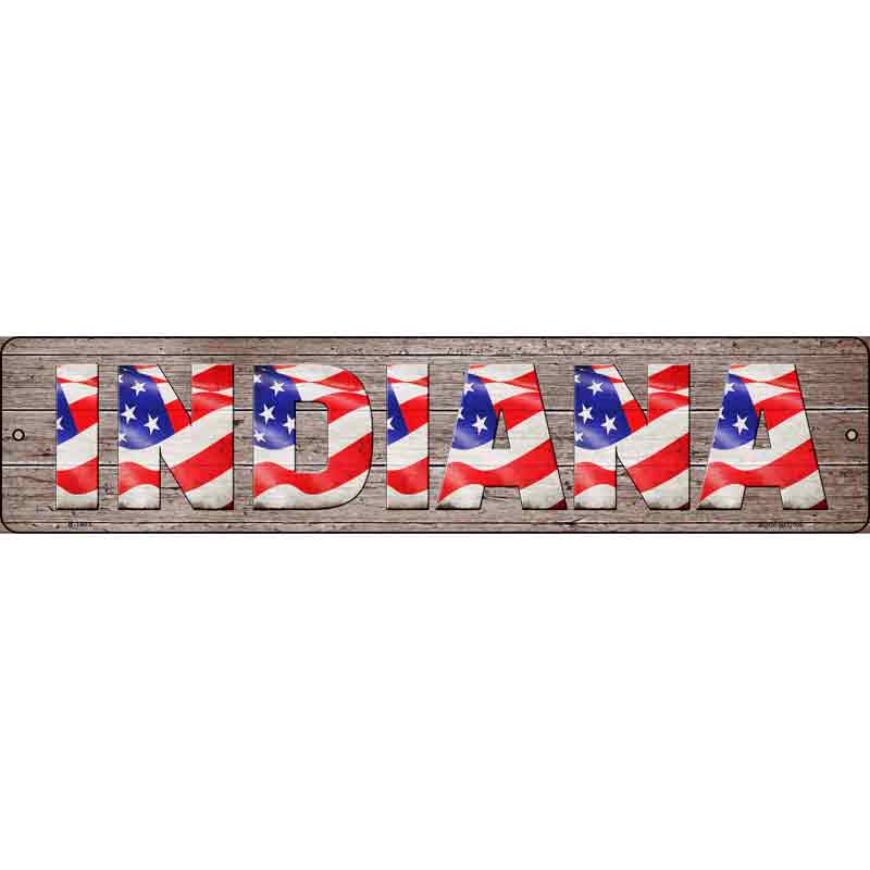 Indiana USA FLAG Lettering Wholesale Novelty Small Metal Street Sign