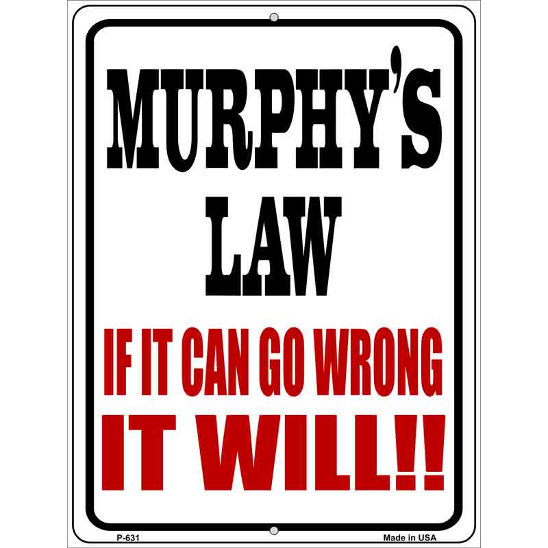 Murphys Law Wholesale Metal Novelty Parking SIGN