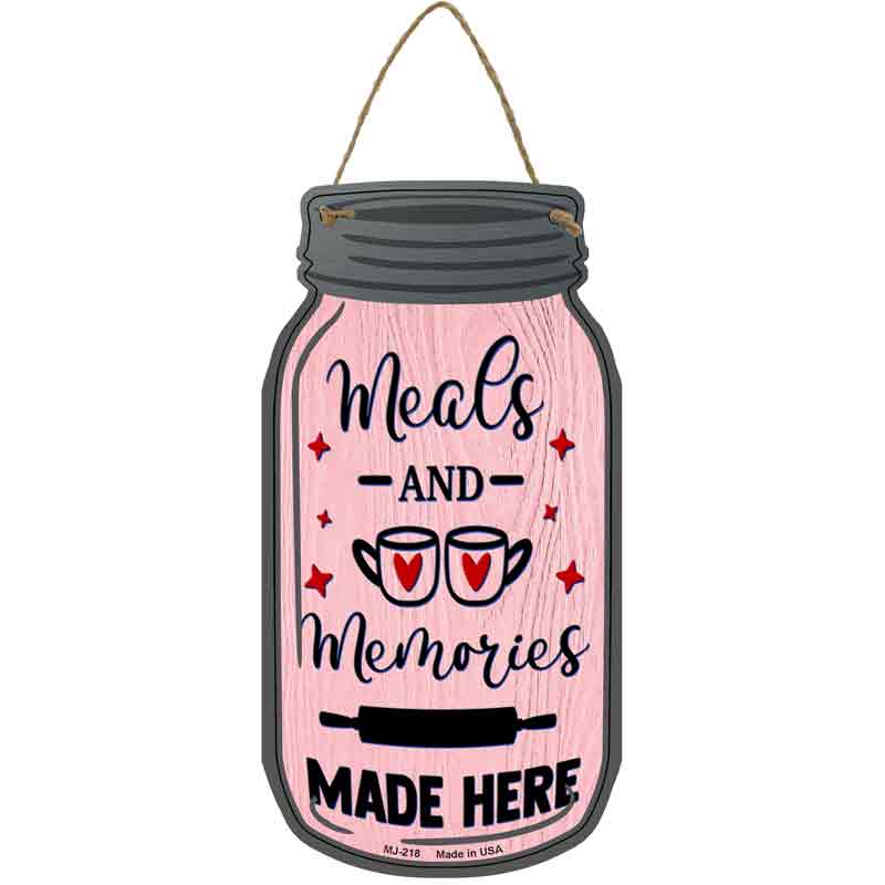 Meals And Memories Pink Wholesale Novelty Metal Mason Jar SIGN