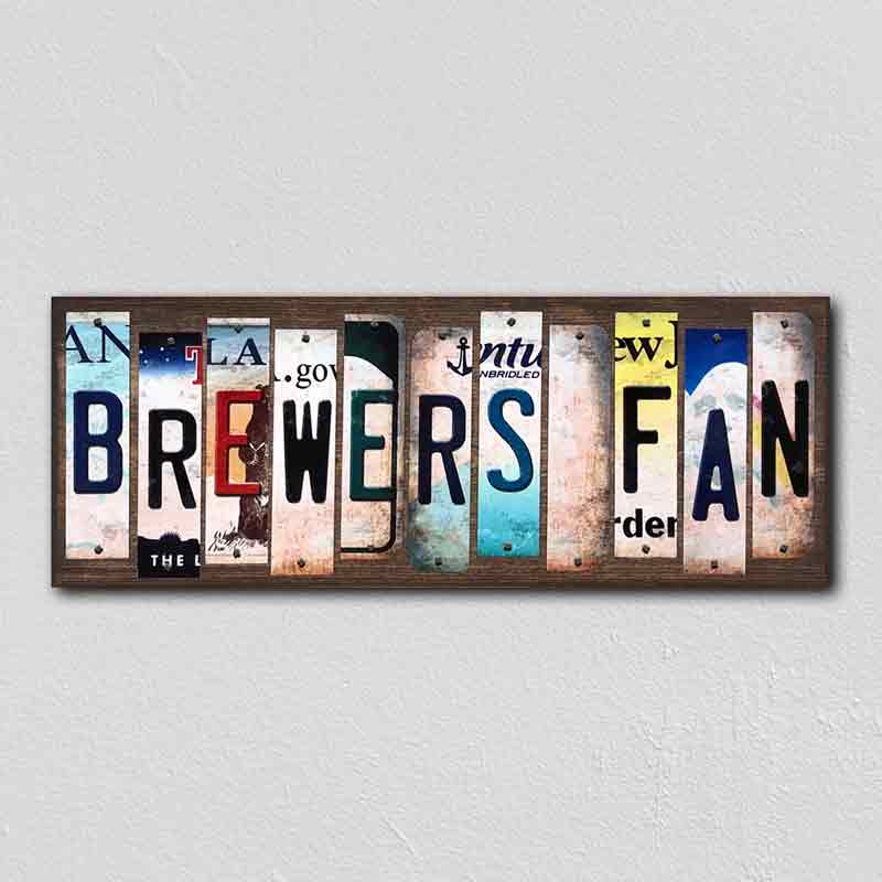 Brewers Fan Wholesale Novelty License Plate Strips Wood Sign