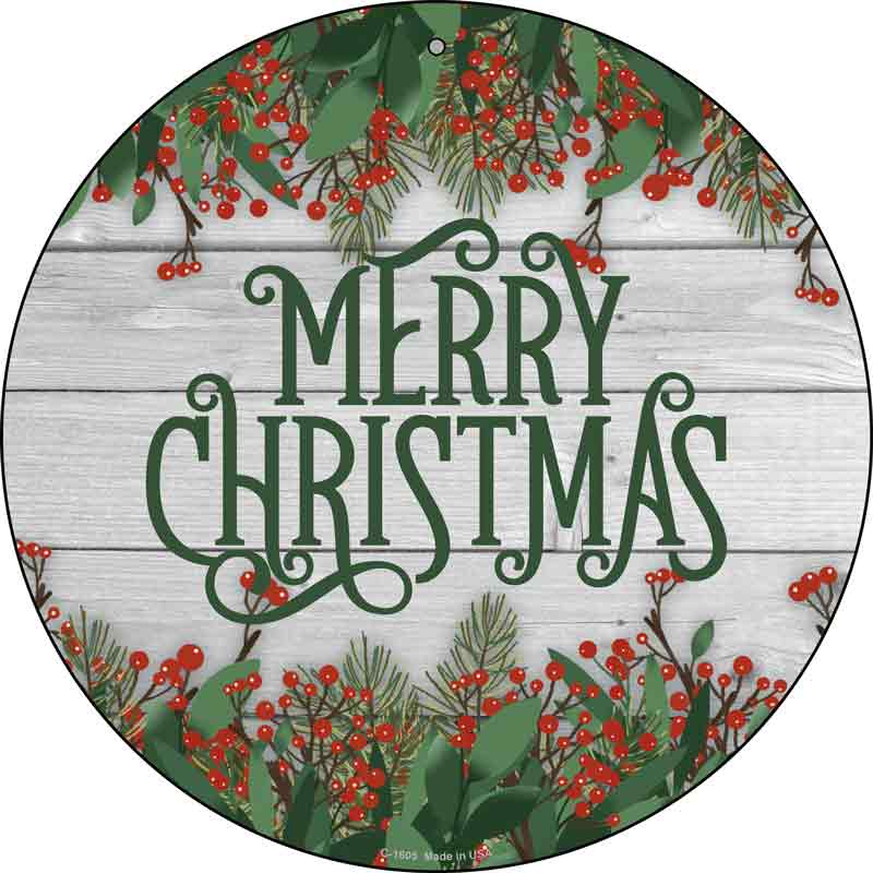 Merry CHRISTMAS Green Wholesale Novelty Metal Circle Sign