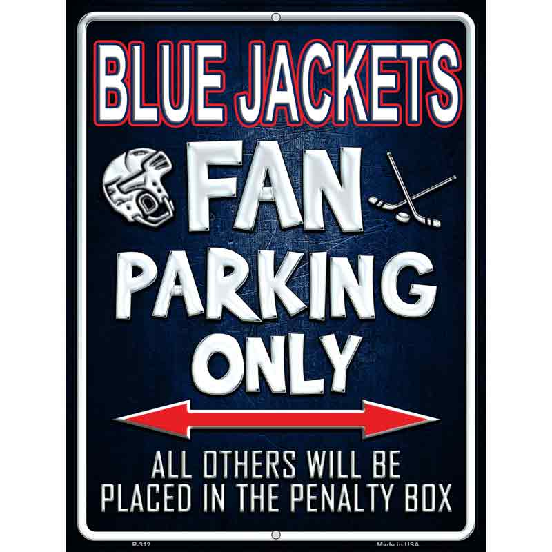 Blue JACKETs Wholesale Metal Novelty Parking Sign