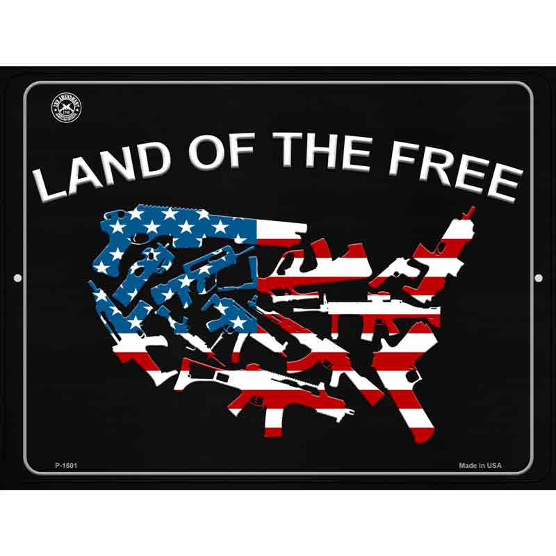 Land Of The Free Wholesale Metal Novelty Parking SIGN