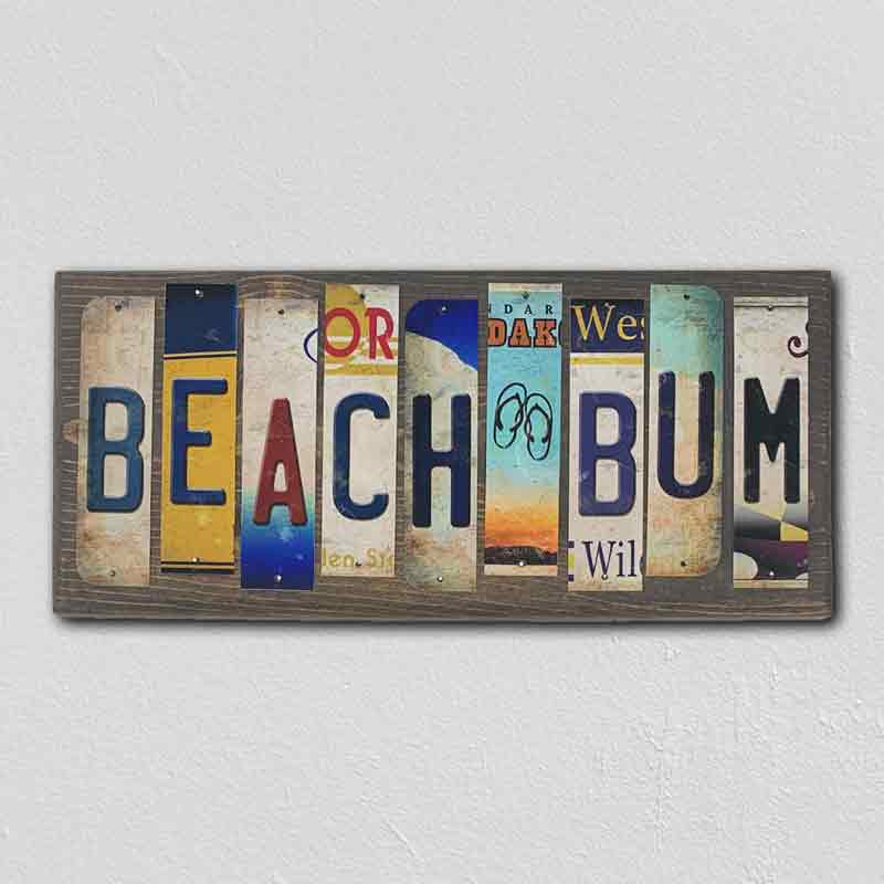 Beach Bum Wholesale Novelty License Plate Strips Wood Sign WS-131