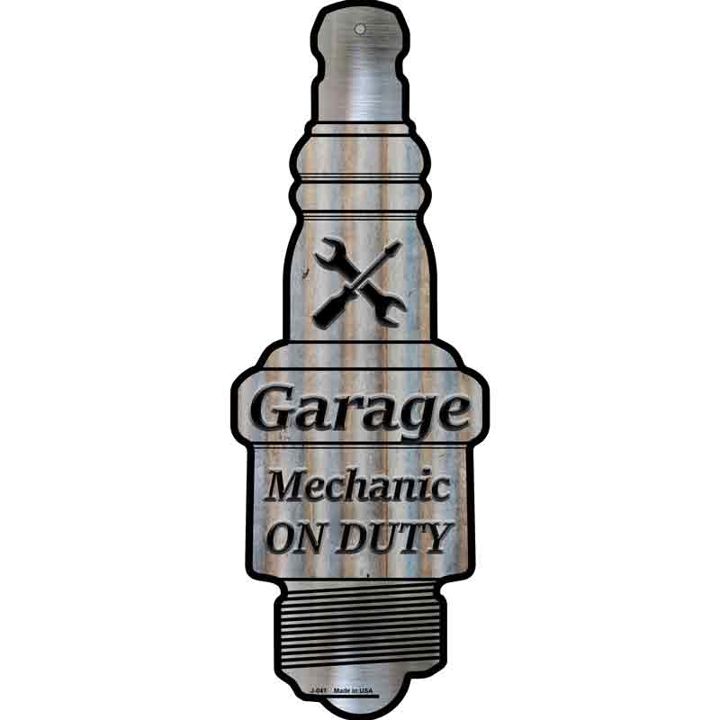 Mechanic On Duty Wholesale Novelty Metal Spark Plug SIGN