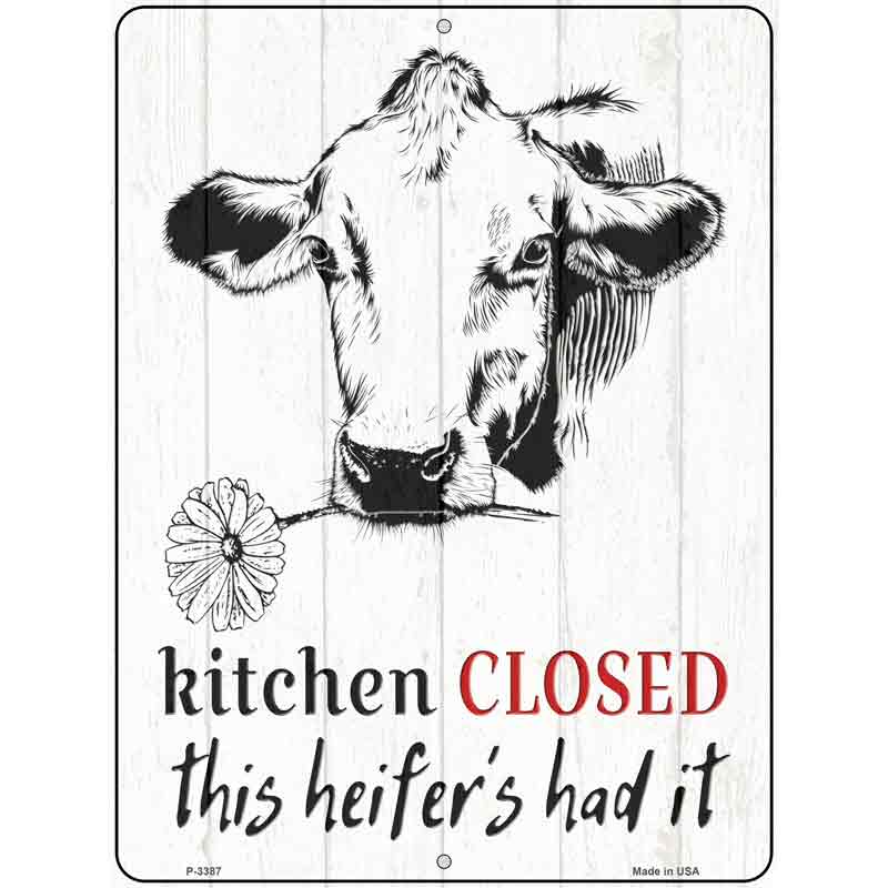 Closed This Heifers Had It Wholesale Novelty Metal Parking SIGN