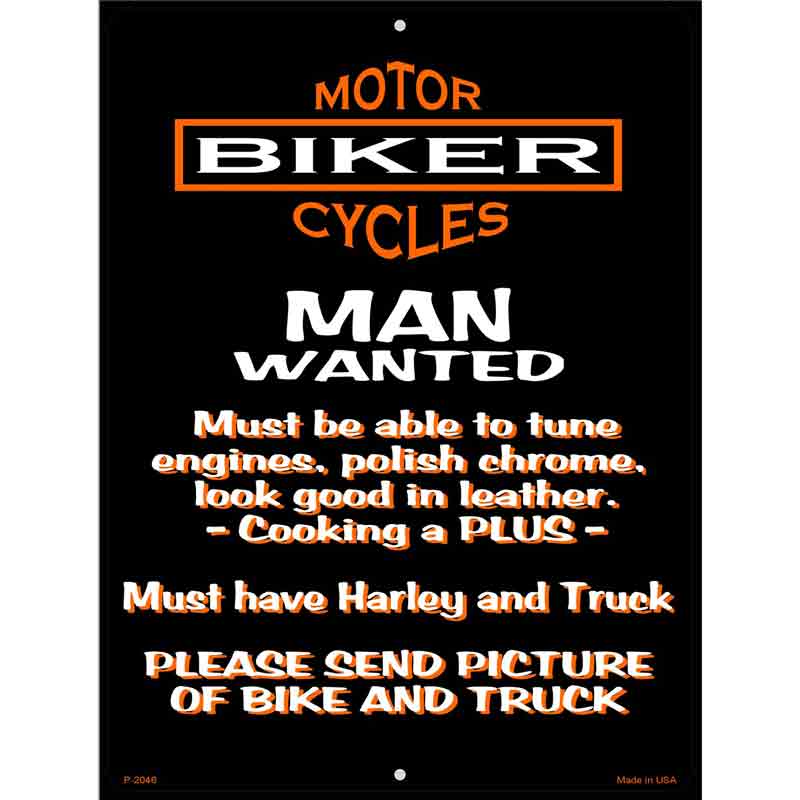 Man Wanted Wholesale Metal Novelty Parking Sign
