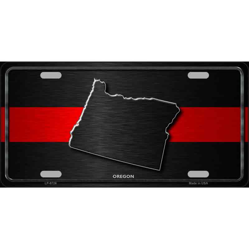 Oregon Thin Red Line Wholesale Metal Novelty LICENSE PLATE