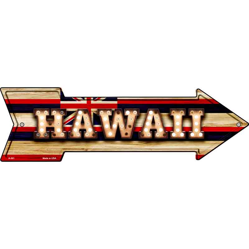 Hawaii Bulb Lettering With State FLAG Wholesale Novelty Arrows