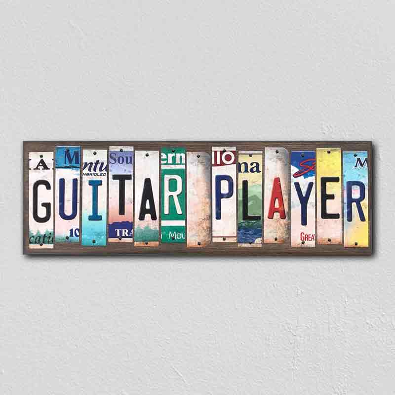 Guitar Player Wholesale Novelty License Plate Strips Wood SIGN