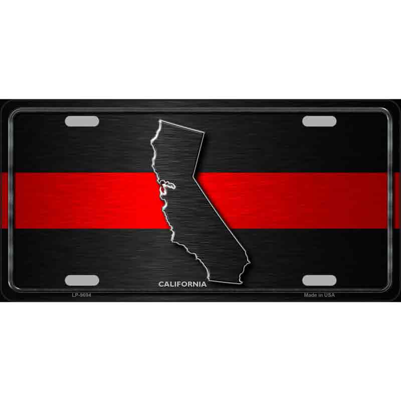 California Thin Red Line Wholesale Metal Novelty LICENSE PLATE
