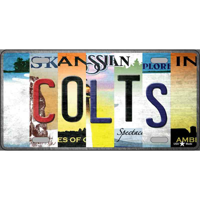 Colts Strip Art Wholesale Novelty Metal License Plate Tag