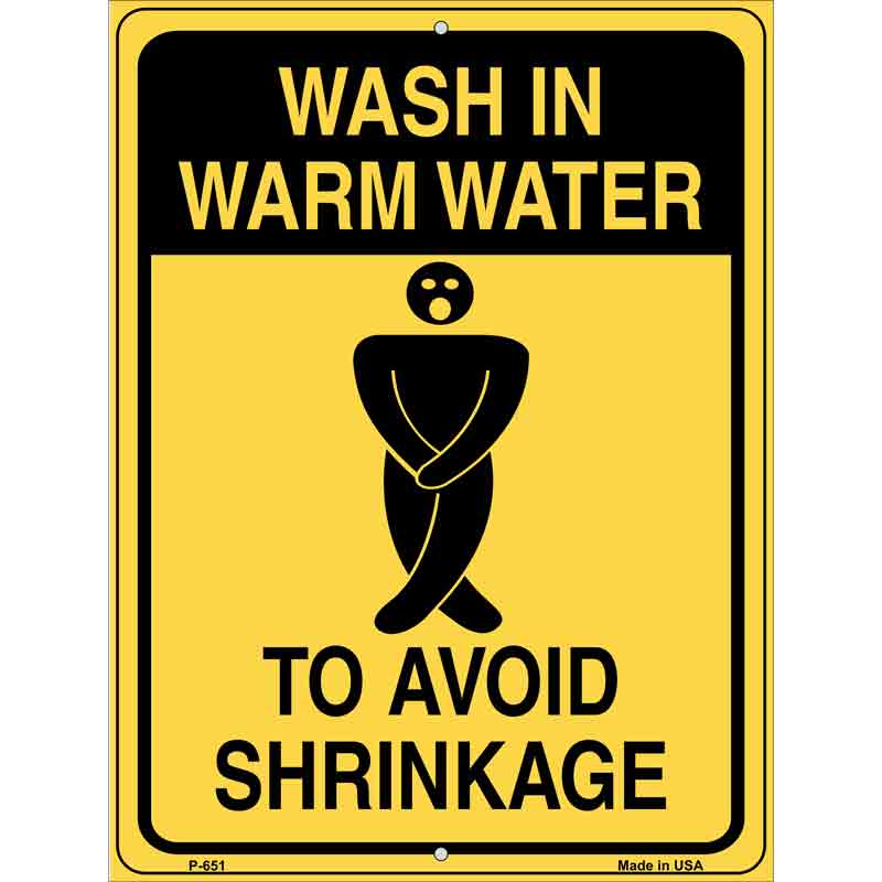 Wash in Warm Water Wholesale Metal Novelty Parking SIGN