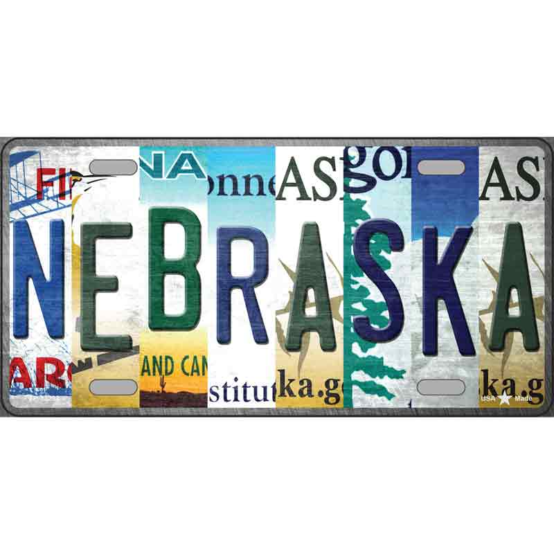 Nebraska Strip Art Wholesale Novelty Metal LICENSE PLATE Tag