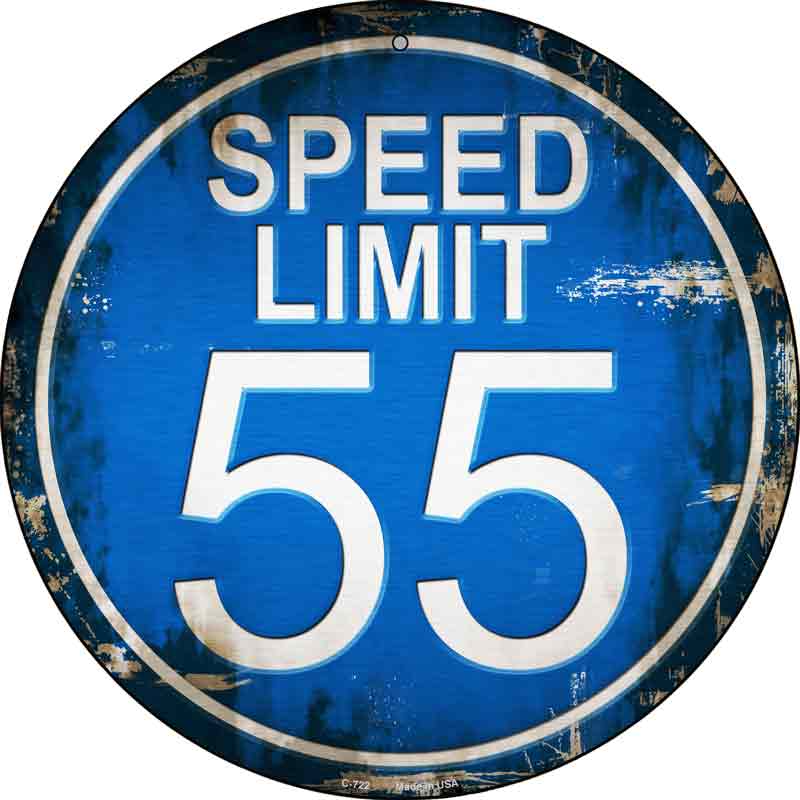 Speed Limit 55 Wholesale Novelty Metal Circular SIGN