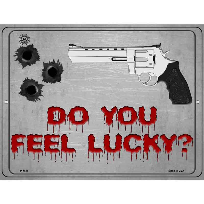 Do You Feel Lucky Wholesale Metal Novelty Parking SIGN