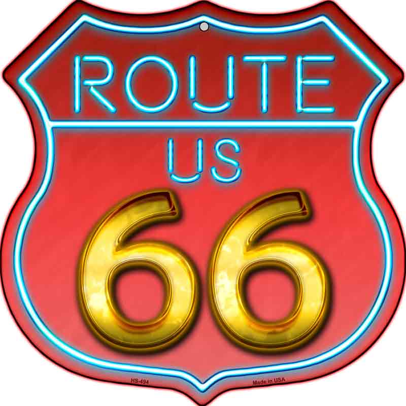 Route 66 Neon Wholesale Metal Novelty Highway Shield