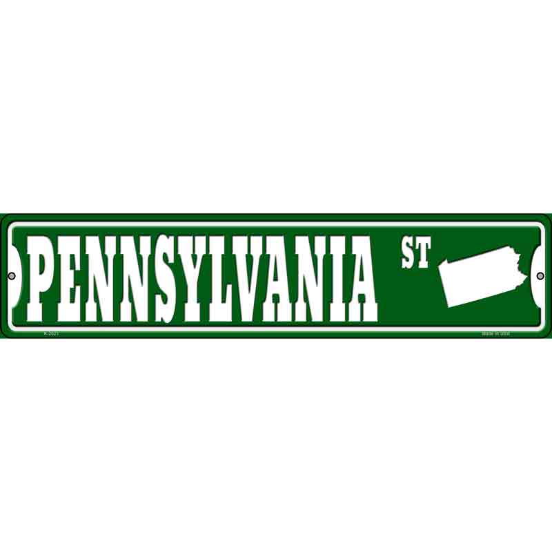 Pennsylvania St Silhouette Wholesale Novelty Small Metal Street SIGN