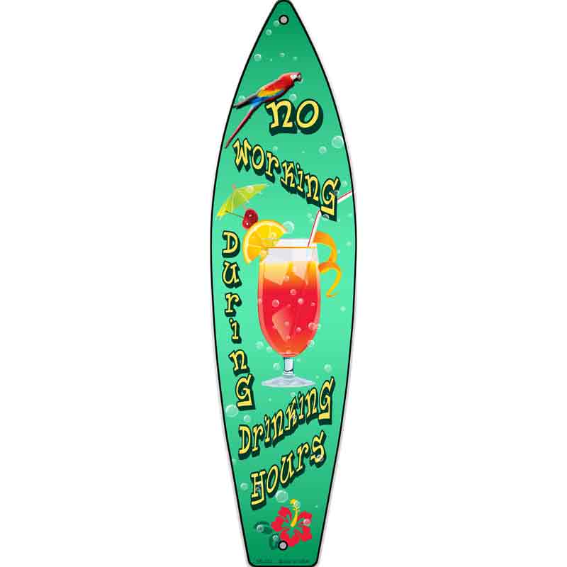 Drinking Hours Wholesale Metal Novelty Surfboard SIGN
