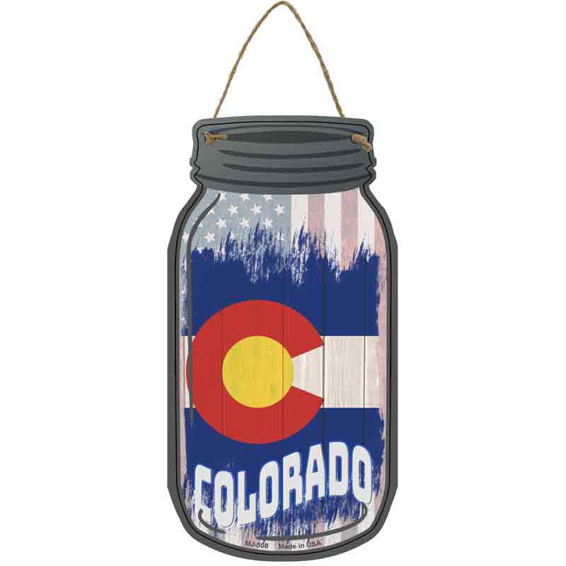 Colorado | USA FLAG Wholesale Novelty Metal Mason Jar Sign