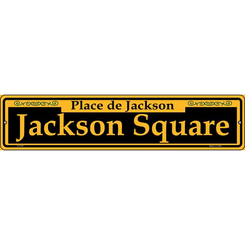 Jackson Square Yellow Wholesale Novelty Small Metal Street Sign