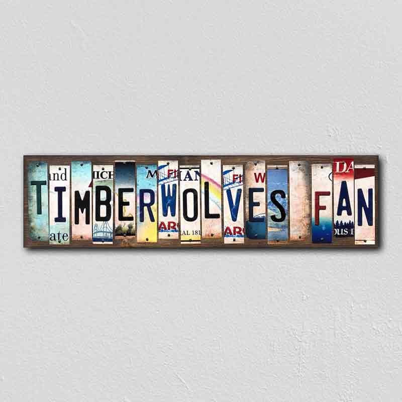Timberwolves Fan Wholesale Novelty License Plate Strips Wood Sign