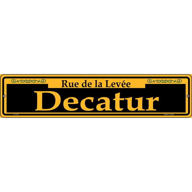 Decatur Yellow Wholesale Novelty Small Metal Street Sign