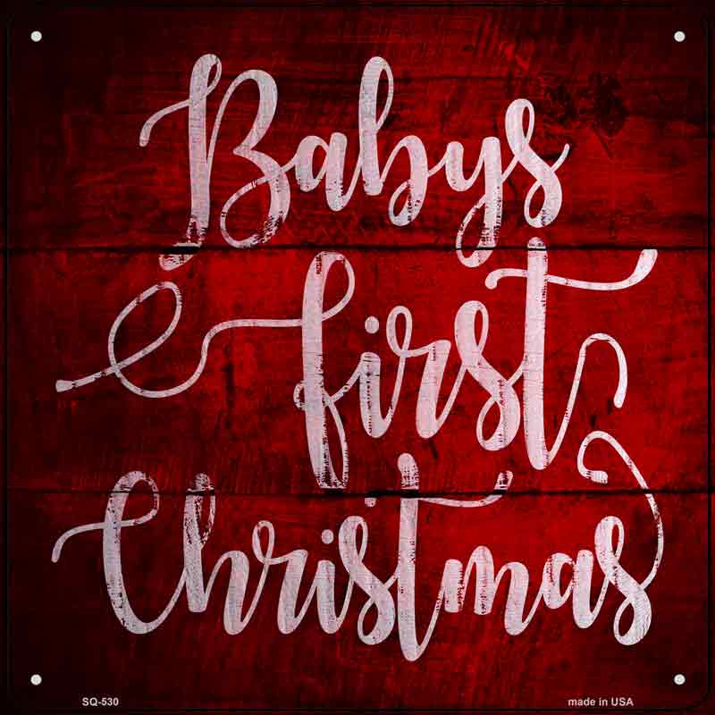 Babys First CHRISTMAS Wholesale Novelty Metal Square Sign