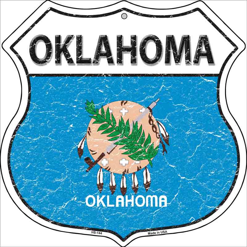 Oklahoma State FLAG Highway Shield Wholesale Metal Sign