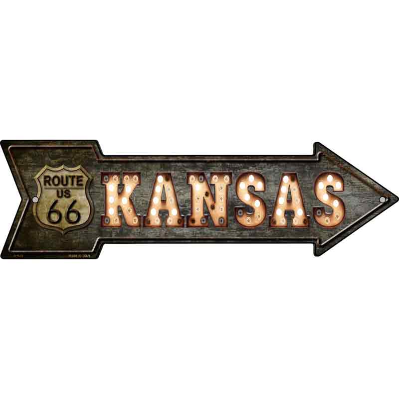 Kansas ROUTE 66 Bulb Letters Wholesale Novelty Metal Arrow Sign