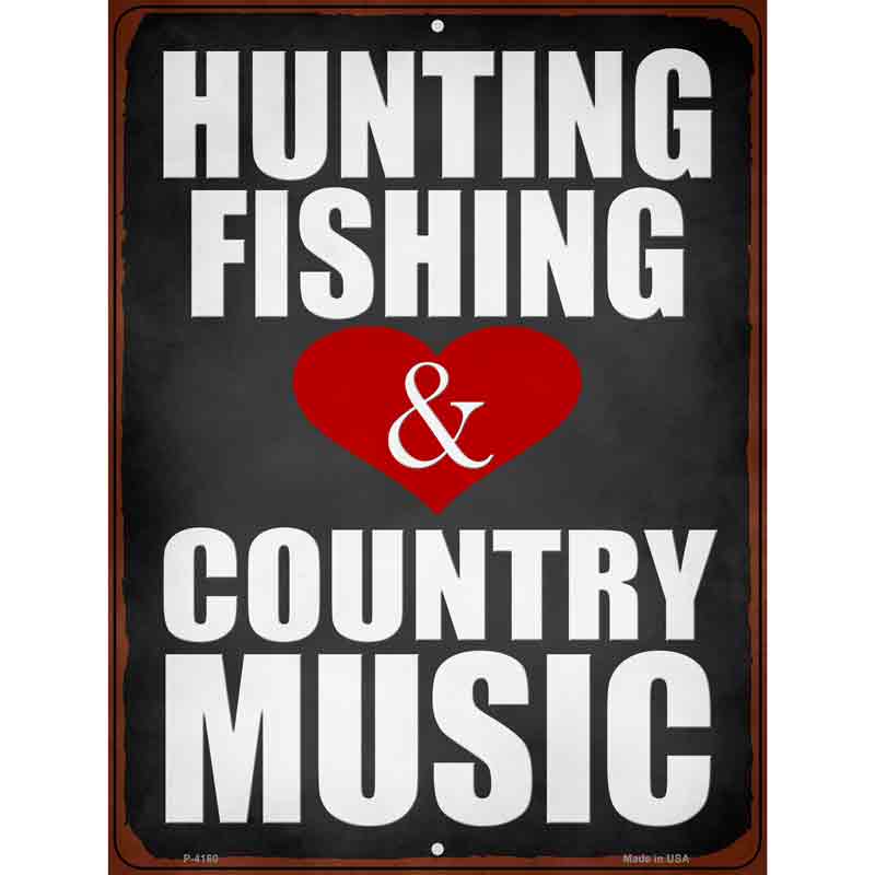 Hunting FISHING Country Music Wholesale Novelty Metal Parking Sign