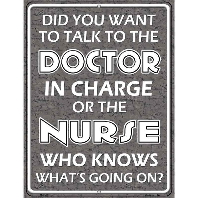 Doctor In Charge Wholesale Metal Novelty Parking SIGN