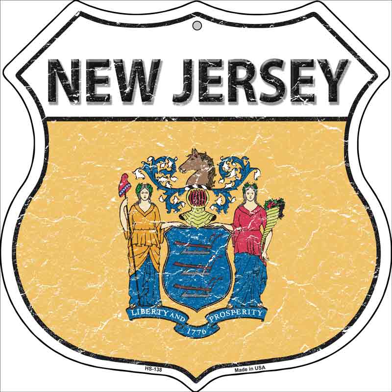 NEW Jersey State Flag Highway Shield Wholesale Metal Sign