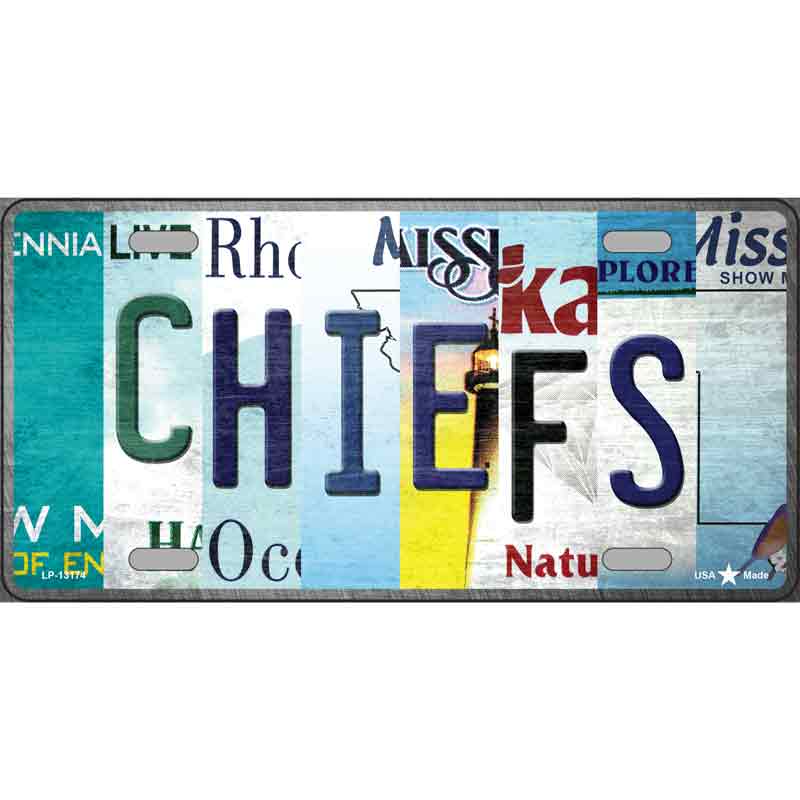 Chiefs Strip Art Wholesale Novelty Metal License Plate Tag