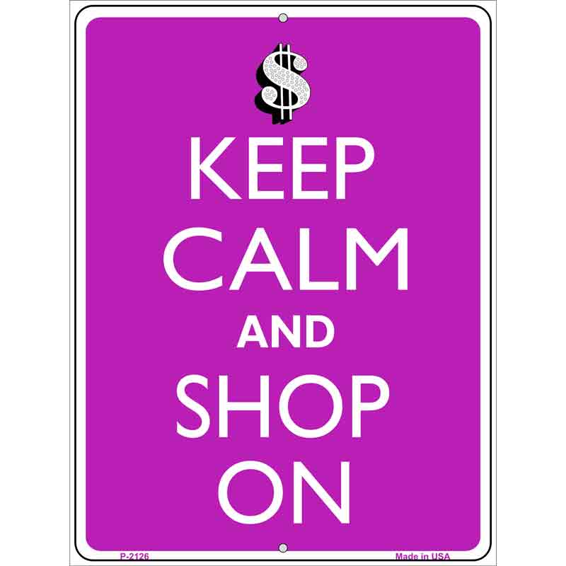 Keep Calm And Shop On Wholesale Metal Novelty Parking SIGN