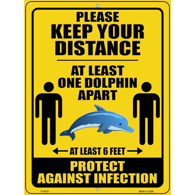One Dolphin Apart Wholesale Novelty Metal Parking SIGN