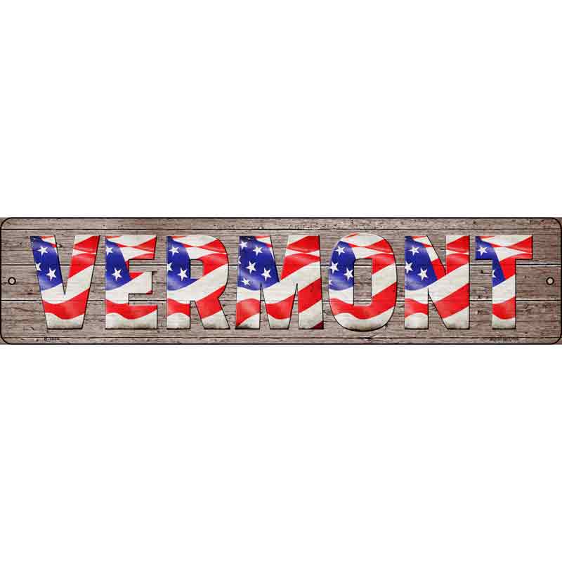 Vermont USA FLAG Lettering Wholesale Novelty Small Metal Street Sign