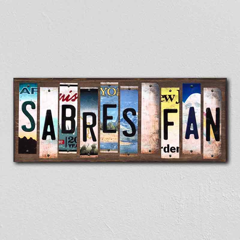 Sabres Fan Wholesale Novelty License Plate Strips Wood Sign