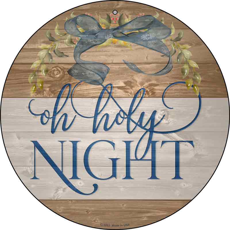 Oh Holy Night Bow Wreath Wholesale Novelty Metal Circle Sign