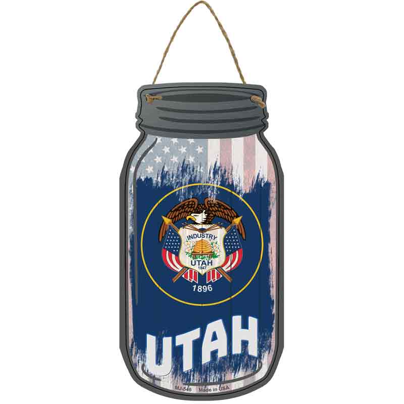 Utah | USA FLAG Wholesale Novelty Metal Mason Jar Sign