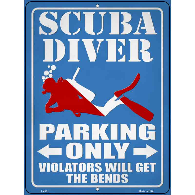 Scuba Diver Parking Only Wholesale Novelty Metal Parking SIGN