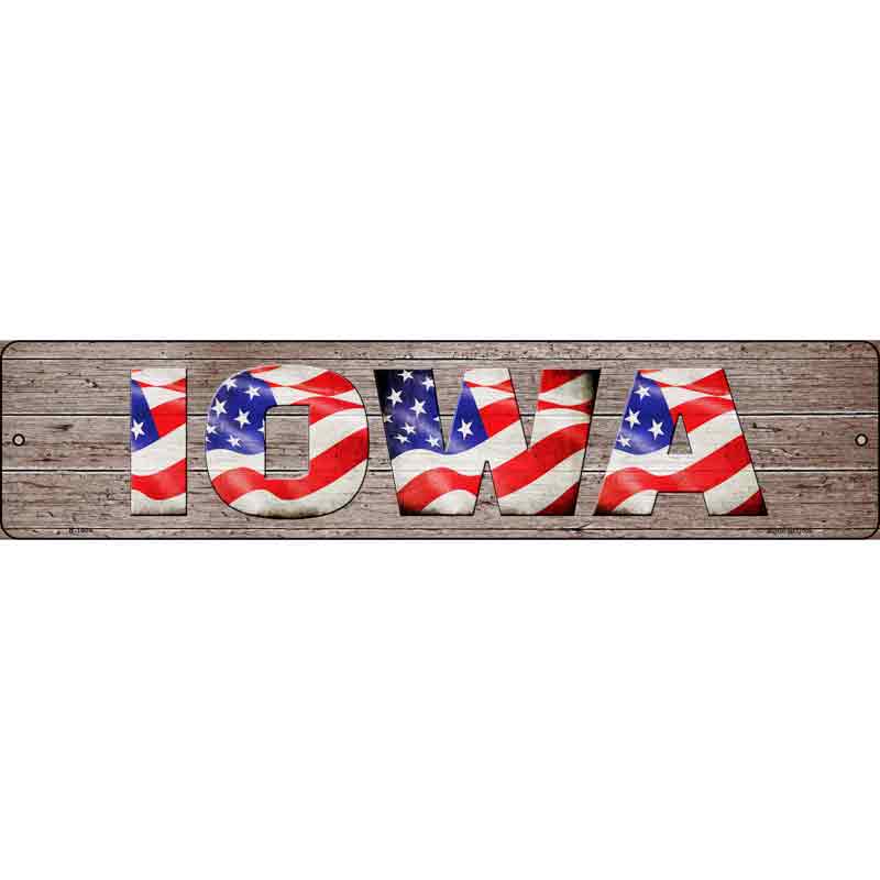 Iowa USA FLAG Lettering Wholesale Novelty Small Metal Street Sign