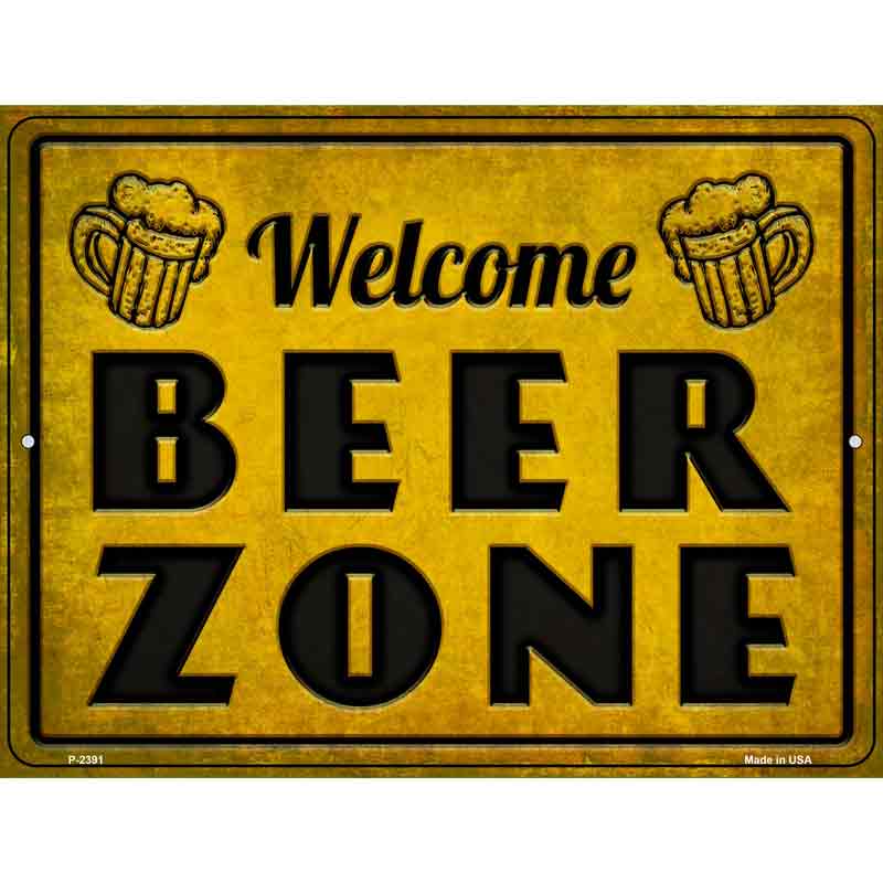 Welcome Beer Zone Wholesale Novelty Metal Parking SIGN