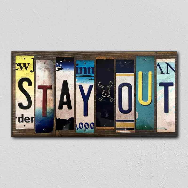 Stay Out Wholesale Novelty License Plate Strips Wood SIGN