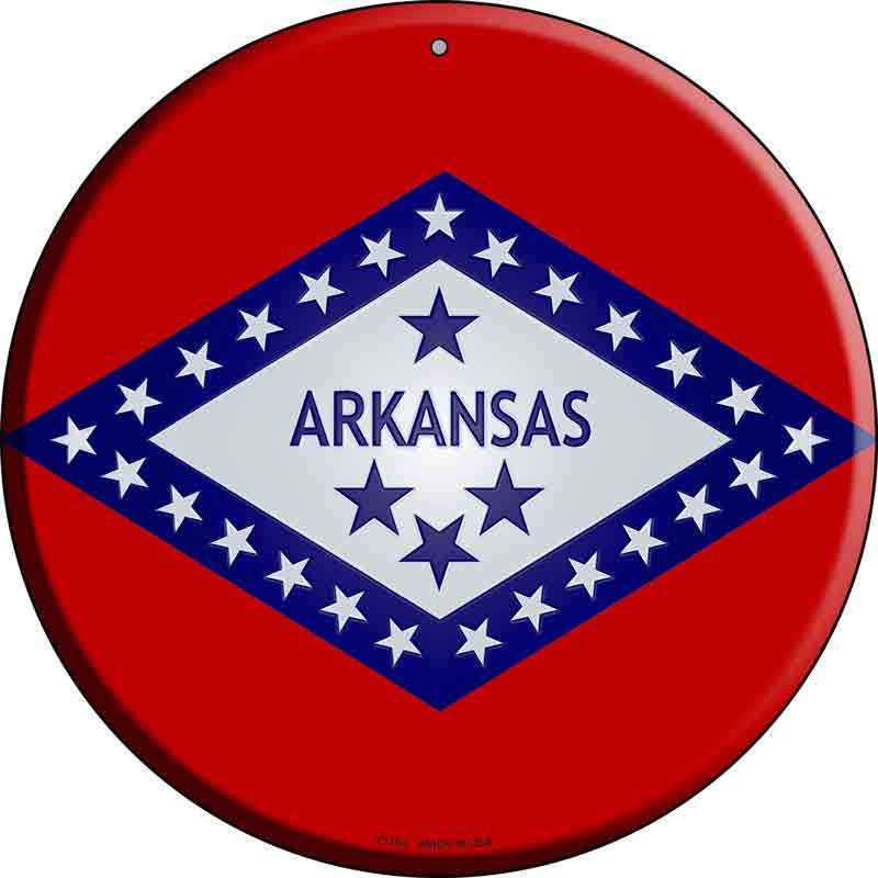 Arkansas State FLAG Wholesale Metal Circular Sign