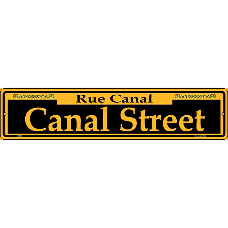 Canal Street Yellow Wholesale Novelty Small Metal Street Sign