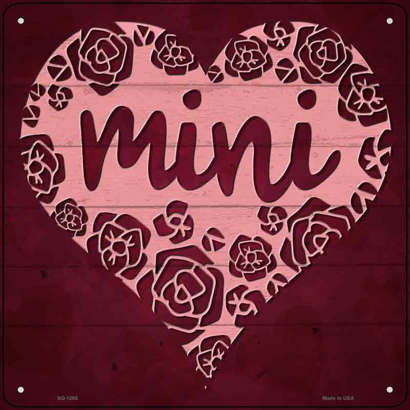 Mini Heart Rose Wholesale Novelty Metal Square SIGN