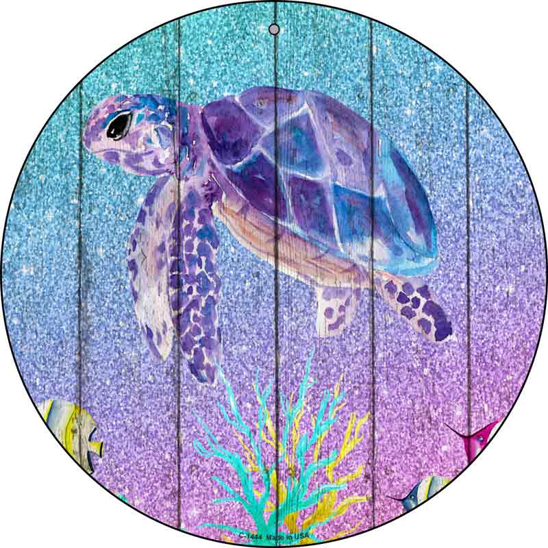 Colorful Sea Turtle Wholesale Novelty Metal Circular Sign